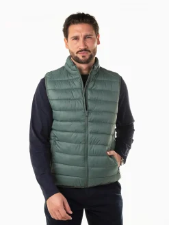 Colete acolchoado leve gola subida