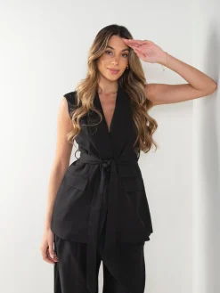 Colete alfaiataria com cinto