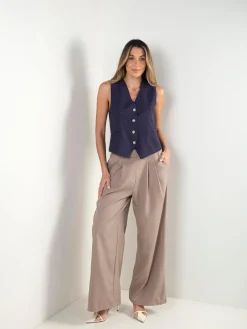 Colete alfaiataria mistura linho