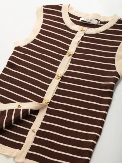 Colete de malha às riscas