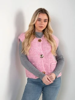 Colete malha com bolsos