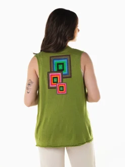 Colete malha com bordados