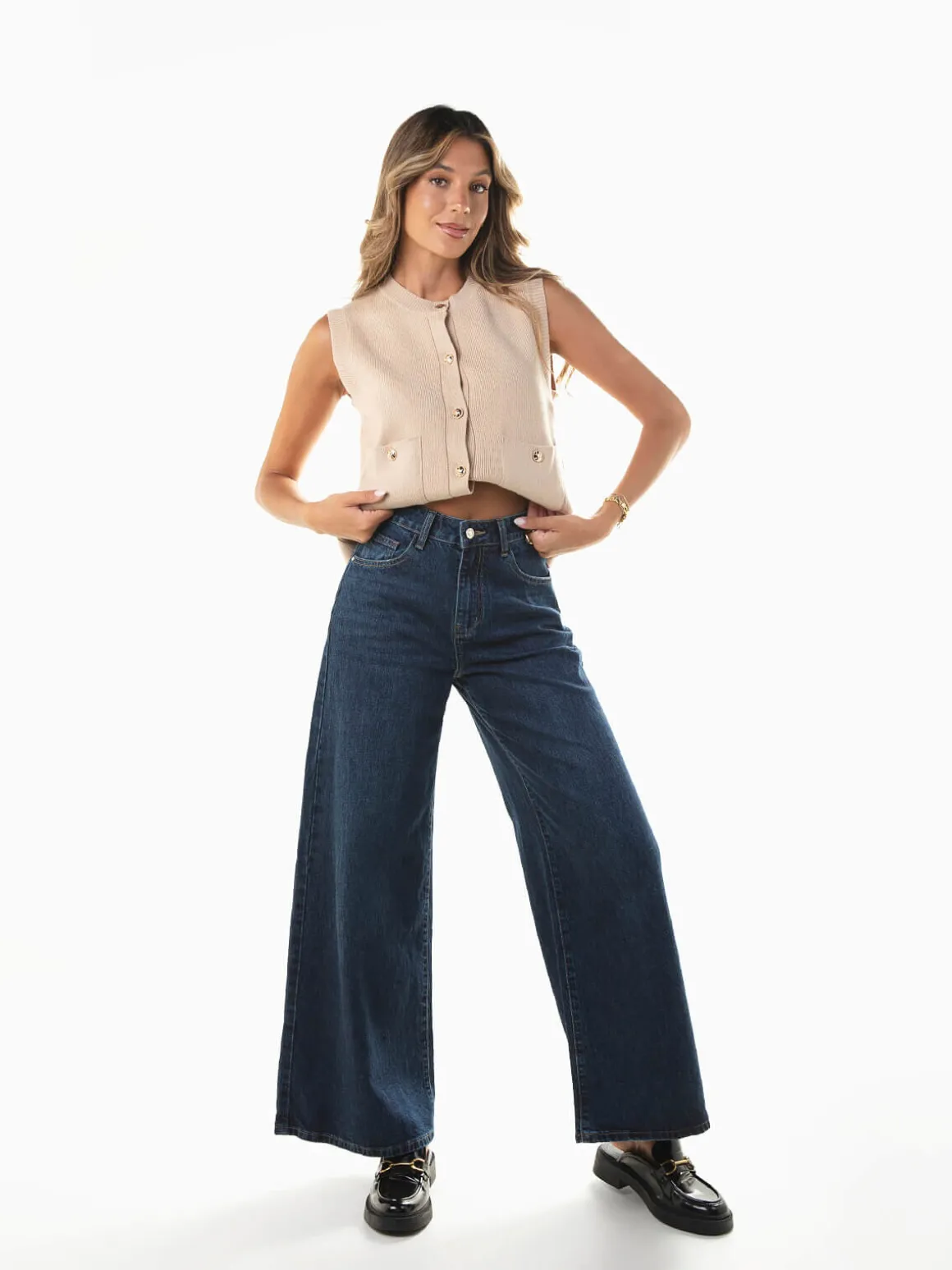 Colete malha com botões