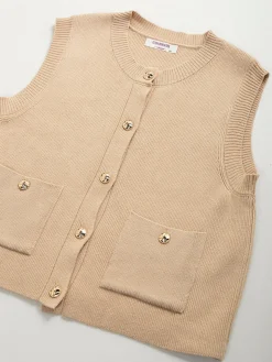 Colete malha com botões