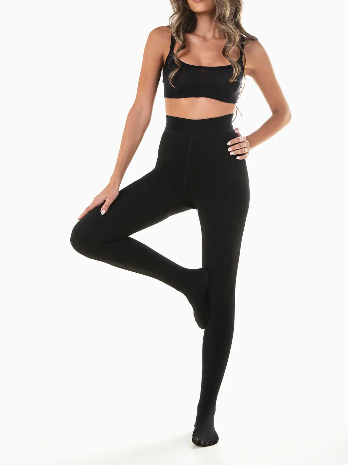 Collants canelados térmicos