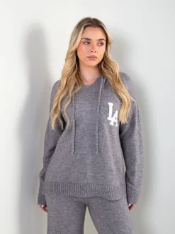 Conjunto de malha com sweatshirt e calças