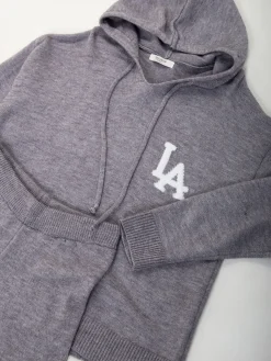 Conjunto de malha com sweatshirt e calças