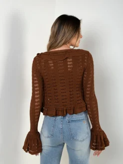 Conjunto malha casaco e top