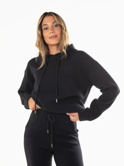 Conjunto malha suave sweatshirt e calças