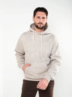 Hoodie com efeito desgastado