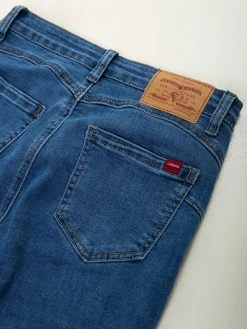 Jeans skinny push-up azul médio