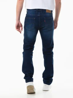 Jeans straight fit azul escuro