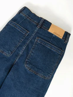 Jeans wide leg azul escuro