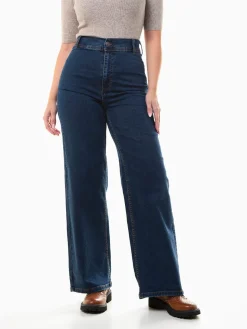 Jeans wide leg azul escuro