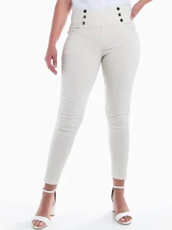 Jeggings elásticas com botões