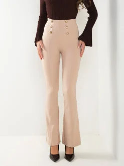 Leggings à boca de sino com botões