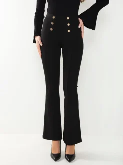 Leggings à boca de sino com botões