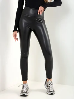 Leggings efeito pele cintura alta