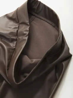 Leggings elásticas efeito pele