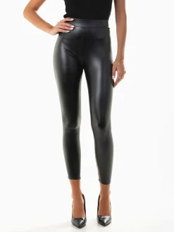 Leggings elásticas efeito pele