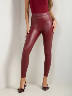 Leggings elásticas efeito pele