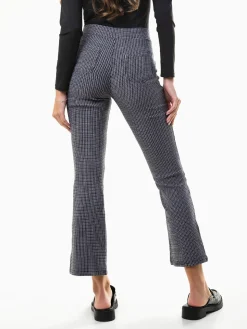 Leggings flare xadrez com botões