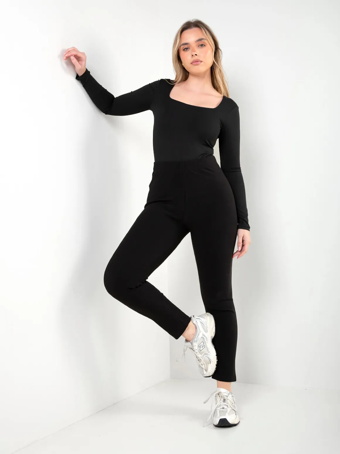 Leggings pretas com interior polar