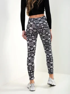 Leggings pretos estampados de cintura alta