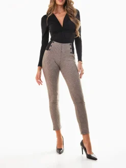 Leggings xadrez cintura alta