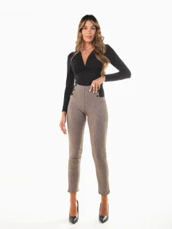 Leggings xadrez cintura alta