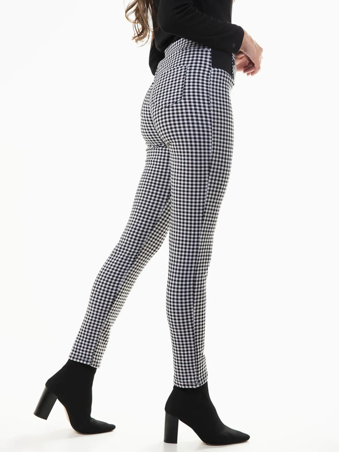 Leggings xadrez vichy cintura alta