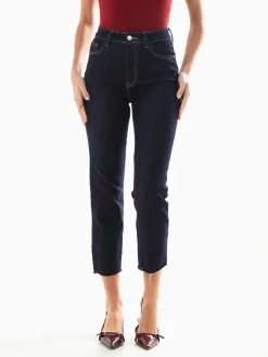 Mom jeans azul escuro