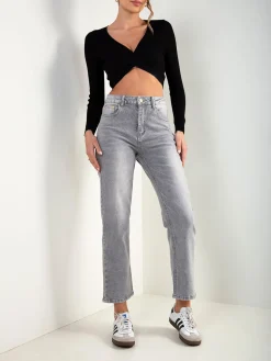 Mom jeans cinza