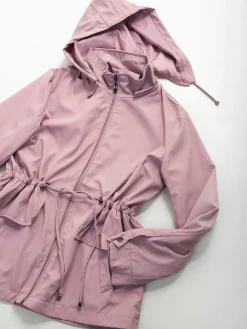 Parka cintada com folho