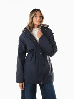 Parka reversível com fívelas