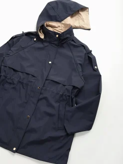 Parka reversível com fívelas