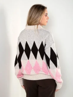 Polo malha com losangos