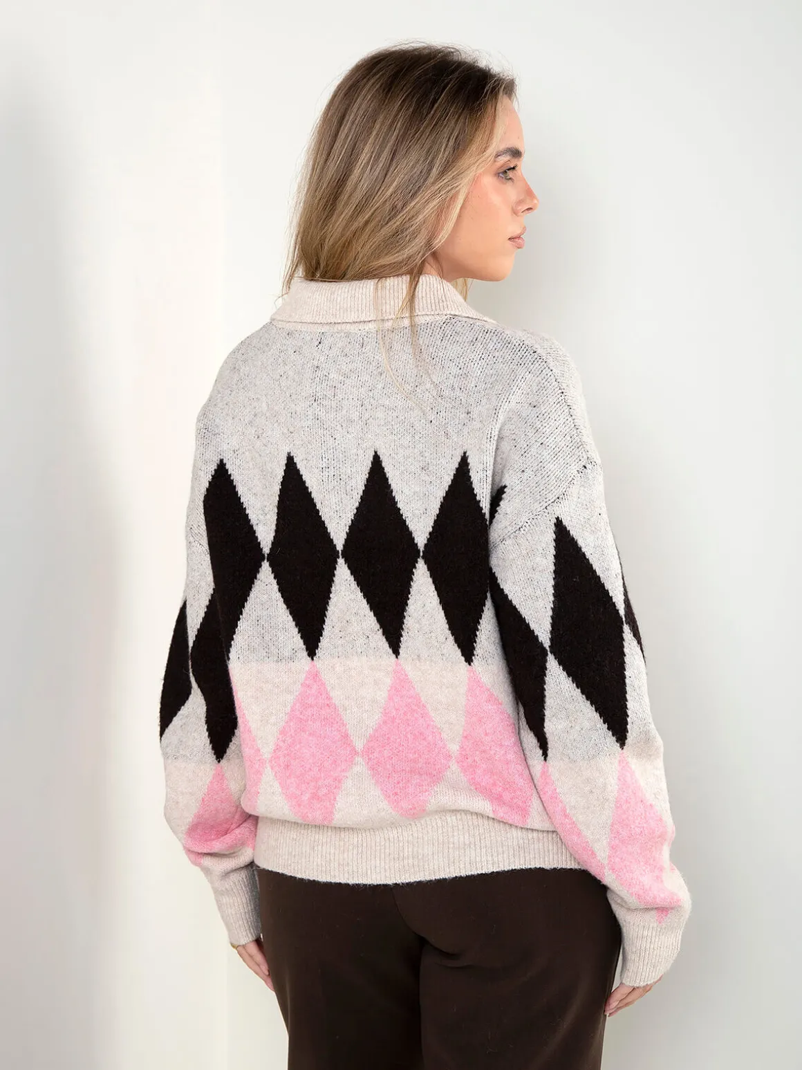 Polo malha com losangos