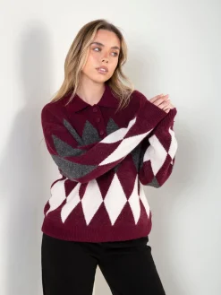 Polo malha com losangos