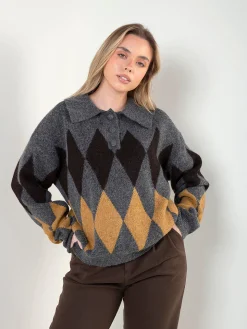 Polo malha com losangos