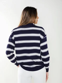 Polo malha às riscas