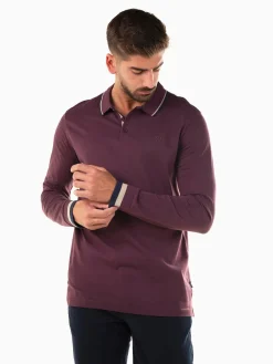 Polo manga comprida com bordado