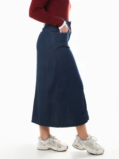 Saia midi ganga com abertura