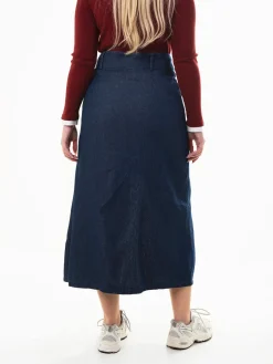 Saia midi ganga com abertura