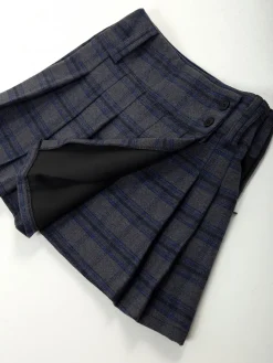 Saia-calção xadrez com forro