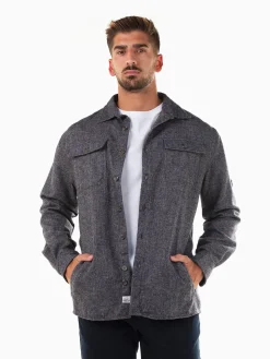 Sobrecamisa azul marinho mesclada