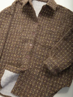 Sobrecamisa castanha mesclada