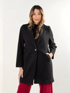 Sobretudo forrado com bolsos