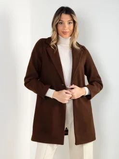 Sobretudo forrado com bolsos