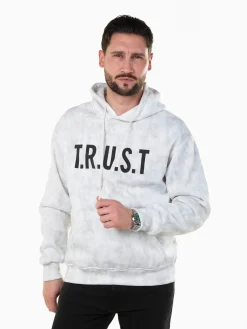 Sweatshirt com capuz efeito manchado